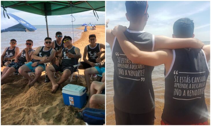 amigos en la playa;  Jefe ahorra 12 meses para llevar de vacaciones a todos sus empleados