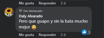 Captura de pantalla de un comentario de una fan de Chayanne
