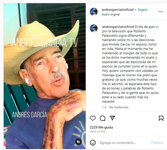 captura de la publicación de margarita portillo