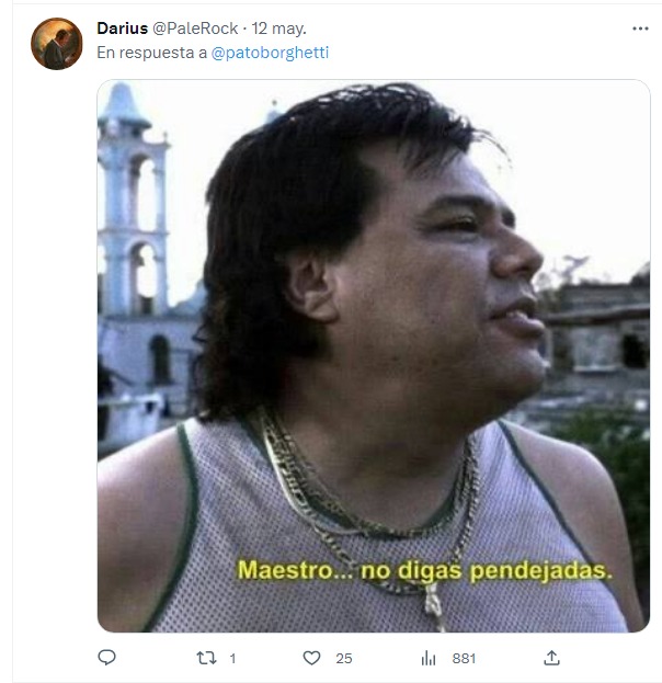 meme reacción de comentario de Pato Borghetti