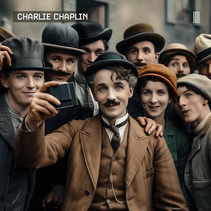 selfie segun la IA de Charles Chaplin