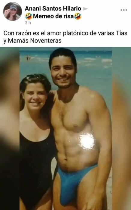 meme de la fotografía de Chayanne en traje de baño