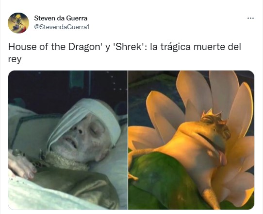 imagen comparativa de la casa del dragón con Shrek