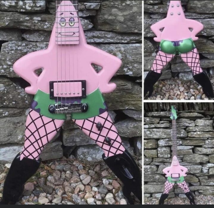 guitarra eléctrica con figura de Patricio Estrella