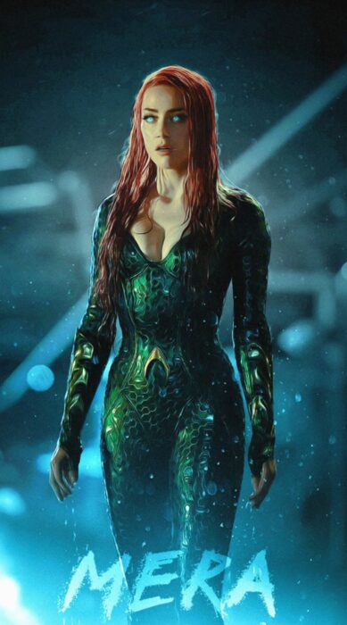 Imagen de Amber Heard caracterizada en su papel de Mera en la película de Aquaman
