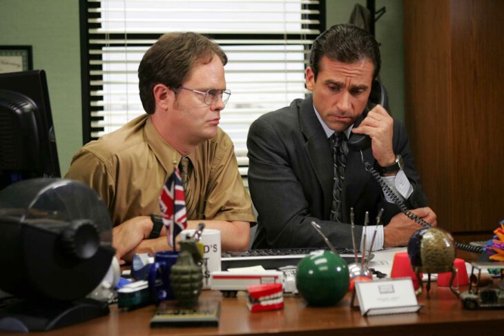 Rainn Wilson y Steve Carell en The Office