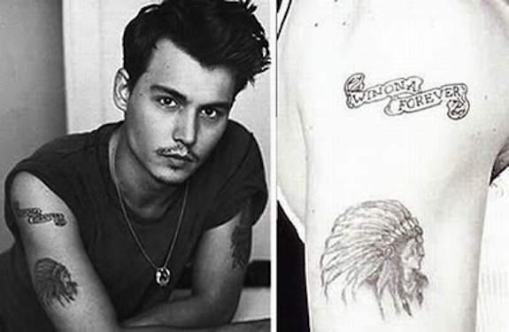 Johnny Depp tatuaje Winona Forever