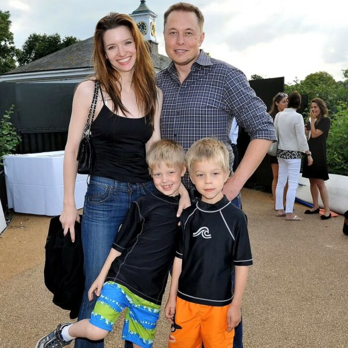 Elon Musk, Justine Wilson y dos de sus hijos