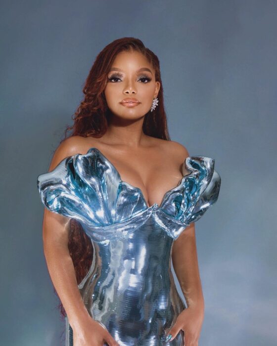 Halle Bailey con vestido de gala de La Sirenita