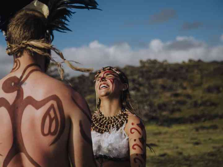 Pareja de novios en una Ceremonia Rapa Nui