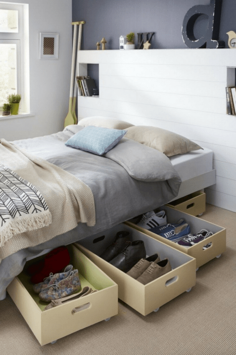 Cajoneras para utilizar debajo de la cama para zapatos