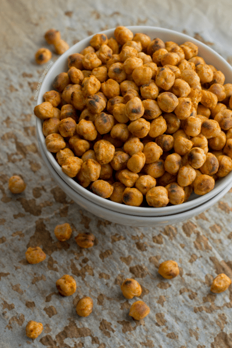 Snack saludable de garbanzos tostados