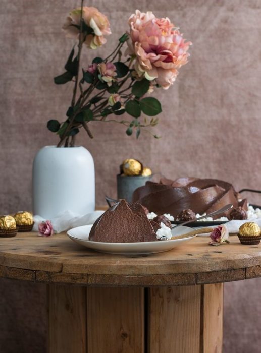 Gelatina con chocolate Ferrero Rocher