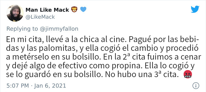 Historias en twitter sobre las peores primeras citas