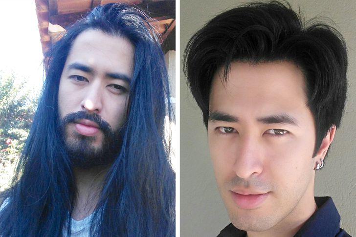 Hombre antes y después de cortar su cabello; 15 Cambios de cabello que te inspirarán a hacer lo tuyo