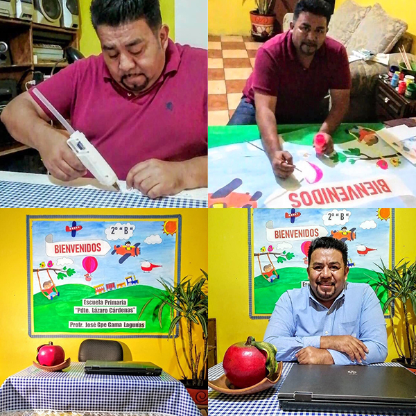 Profesores adaptan su casa para clases virtuales