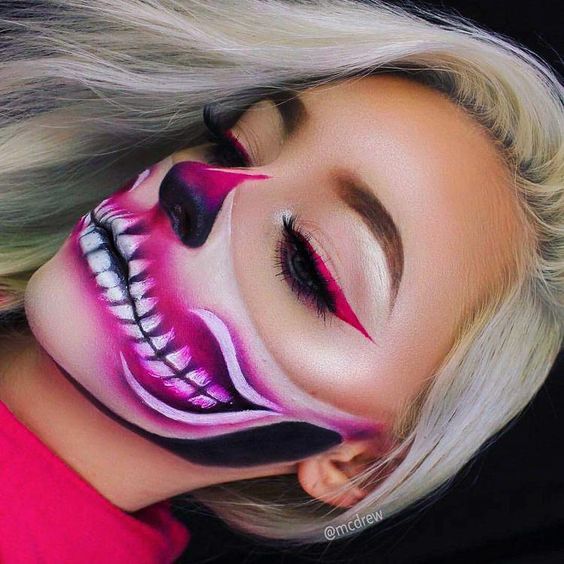 Maquillajes catrina neón