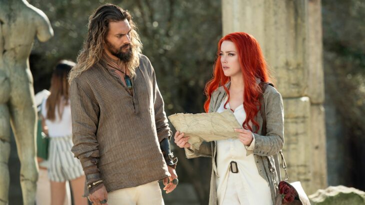 Amber Heard actuando en la película de Aquaman