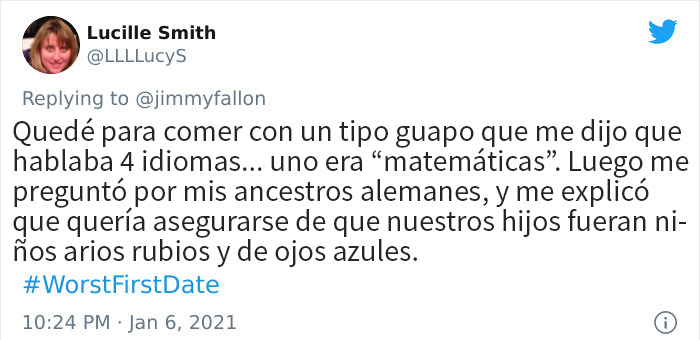 Historias en twitter sobre las peores primeras citas
