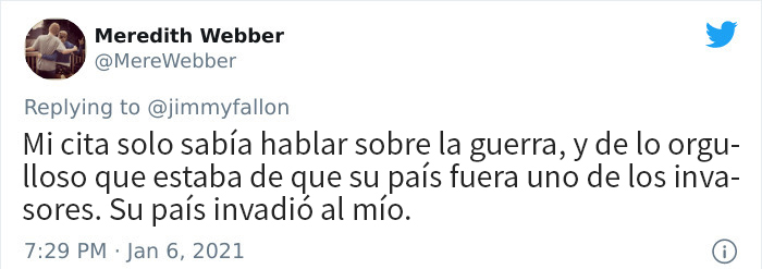 Historias en twitter sobre las peores primeras citas