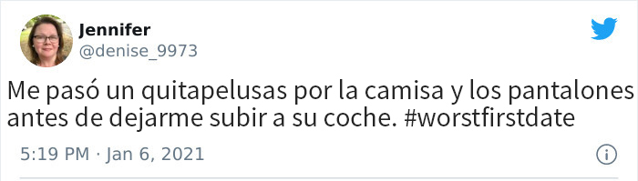 Historias en twitter sobre las peores primeras citas