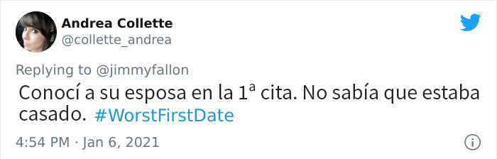 Historias en twitter sobre las peores primeras citas