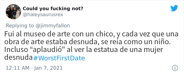 Historias en twitter sobre las peores primeras citas