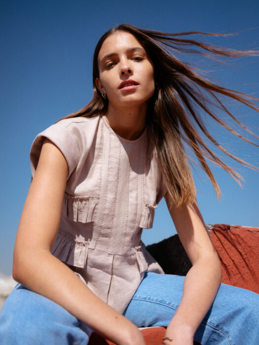 Blusa rosa palo; Campaña Liverpool colección YAKAMPOT for MAP