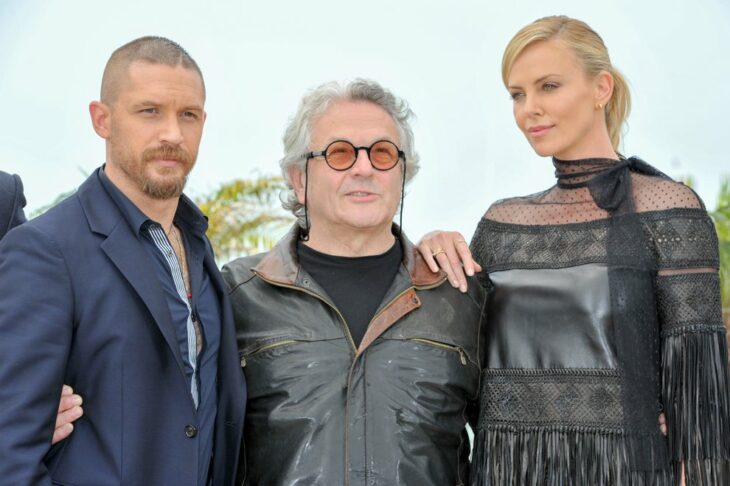 Tom Hardy, George Miller y Charlize Theron