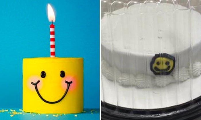 Comparativa de pasteles con carita feliz