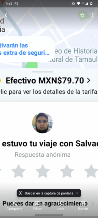 Perfil de Salvador, conductor de DiDi