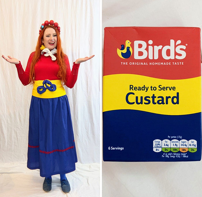 mujer vestida de natilla birds
