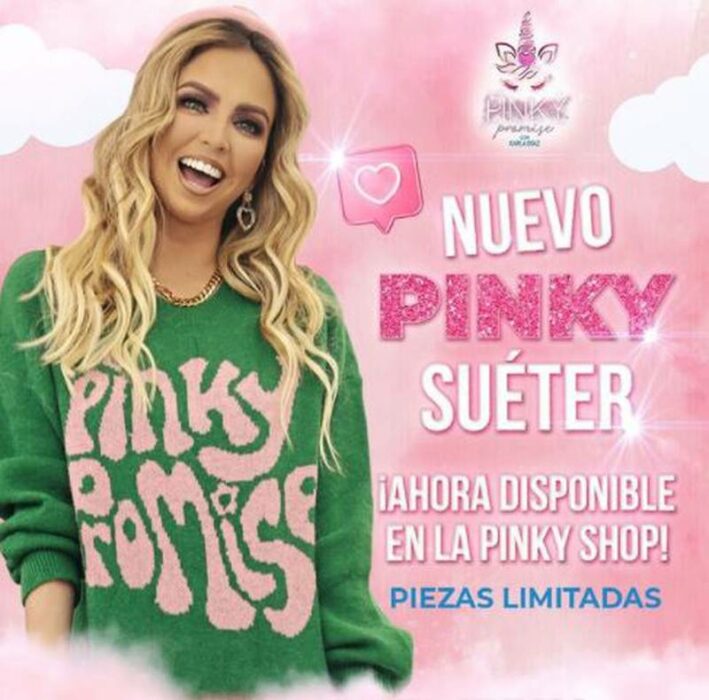 Flyer del suéter de Pinky Promise de Karla Díaz 