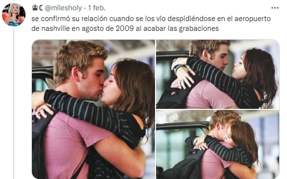 Hilo de Twitter que muestra la relación de Miley y Liam