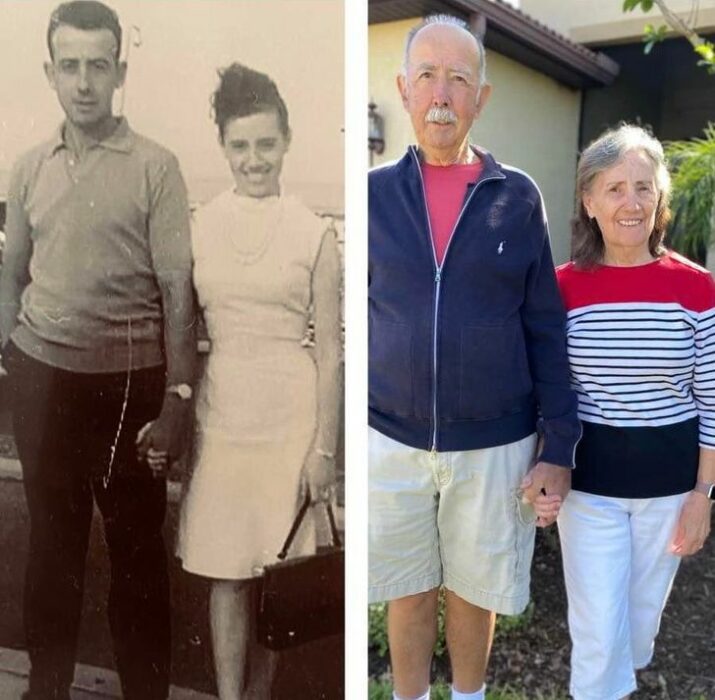 pareja tomada de la mano; Fotos antes y ahora que nos traen el aroma de la nostalgia