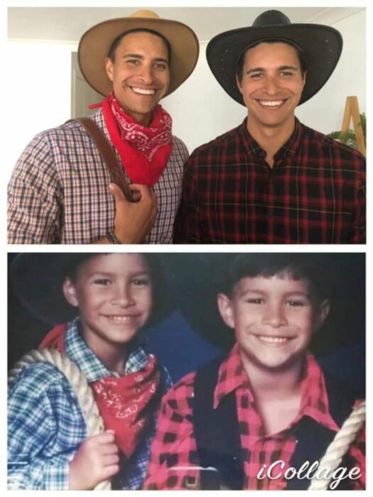 hermanos sonriendo; Fotos antes y ahora que nos traen el aroma de la nostalgia