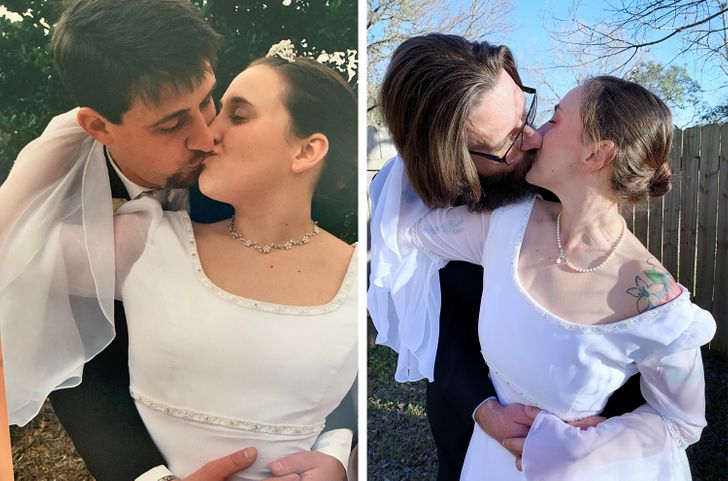pareja besándose; Fotos antes y ahora que nos traen el aroma de la nostalgia