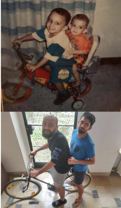 hermanos en bicicleta; Fotos antes y ahora que nos traen el aroma de la nostalgia
