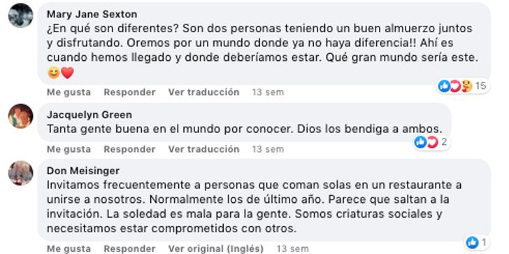 captura de pantalla de comentarios en Facebook 