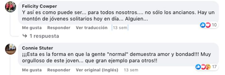 captura de pantalla de unos comentarios en Facebook 