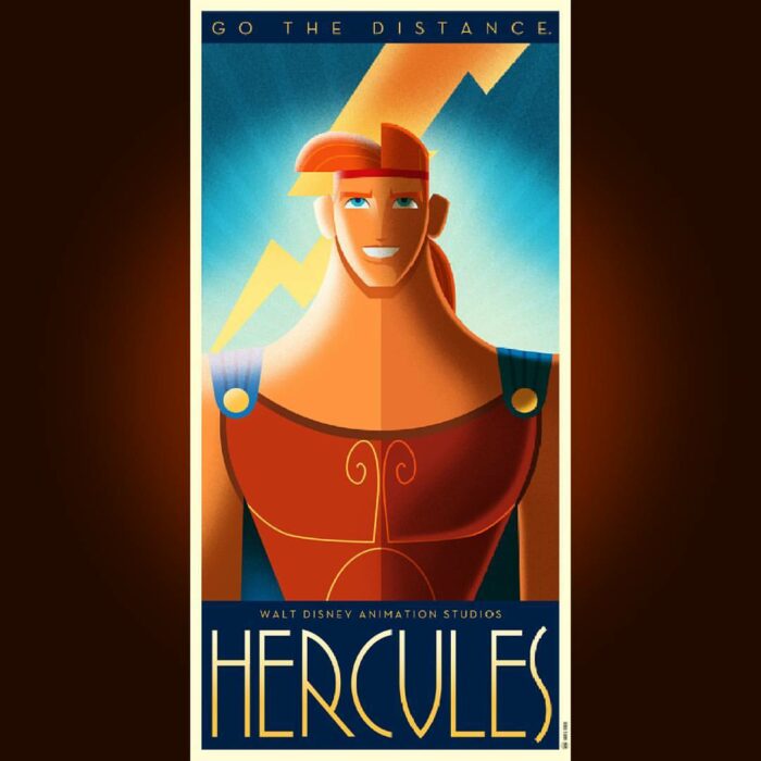 Póster de la película de Hércules en Art Déco