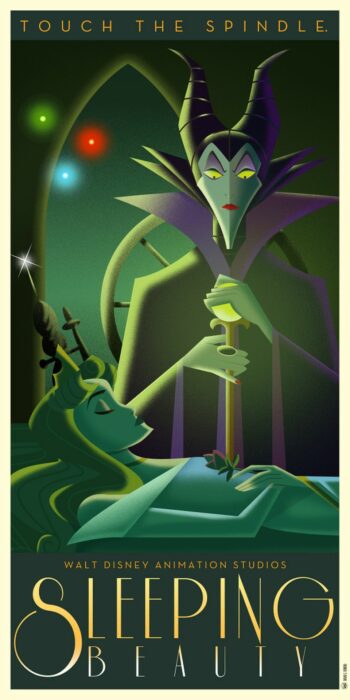 póster de la película la bella durmiente en art déco