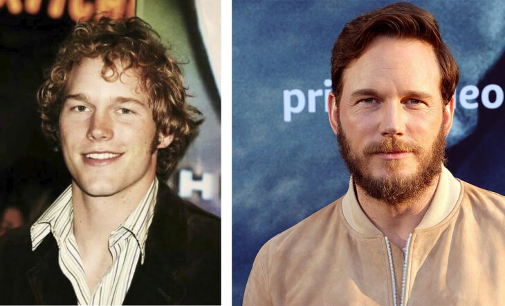 imagen comparativa de Chris Pratt al inicio de su carrera vs ahora
