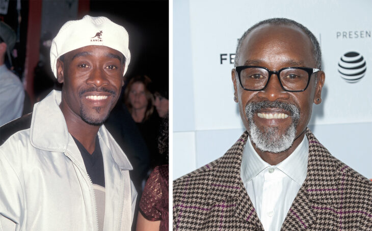 actor Don Cheadle al principio de su carrera vs en la actualidad