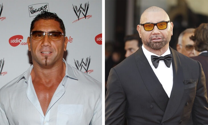 Dave Batista al principio de su carrera como actor vs en la actualidad