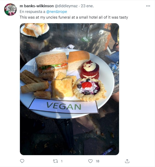 captura de pantalla que muestra un platillo vegano