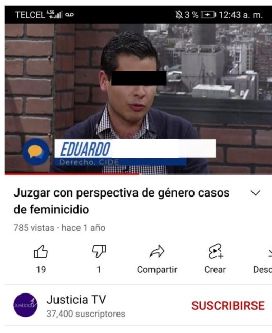 captura de pantalla de un vídeo de Youtube donde sale el estafador de Bumble
