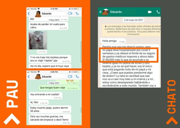 imagen que muestra capturas de pantalla de las mentiras del estafador de Bumble