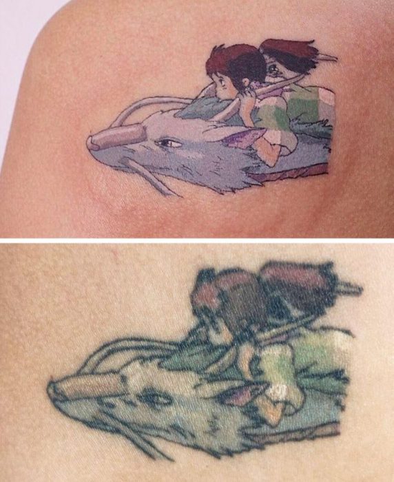El viaje de Chihiro; 14 Tatuajes en el día en que se hicieron vs actualmente