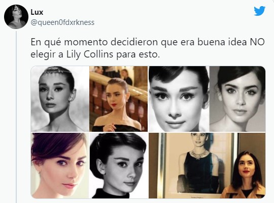 Tuit sobre la elección de Rooney Mara como Audrey Hepburn